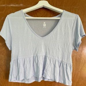Periwinkle Babydoll crop top